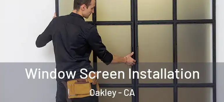  Window Screen Installation Oakley - CA
